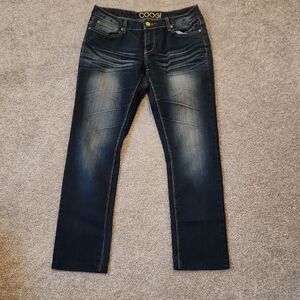 COOGI Denim Jeans Suze 7-8 with Faded‎ Accents And Hemmed Pant Legs